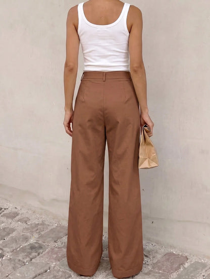 Women's Solid Color Casual Versatile Daily Wear Long Pants
