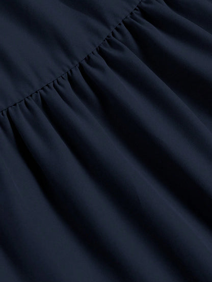 Women's Solid Color Pleated Elastic Waist Casual Skirt Spring