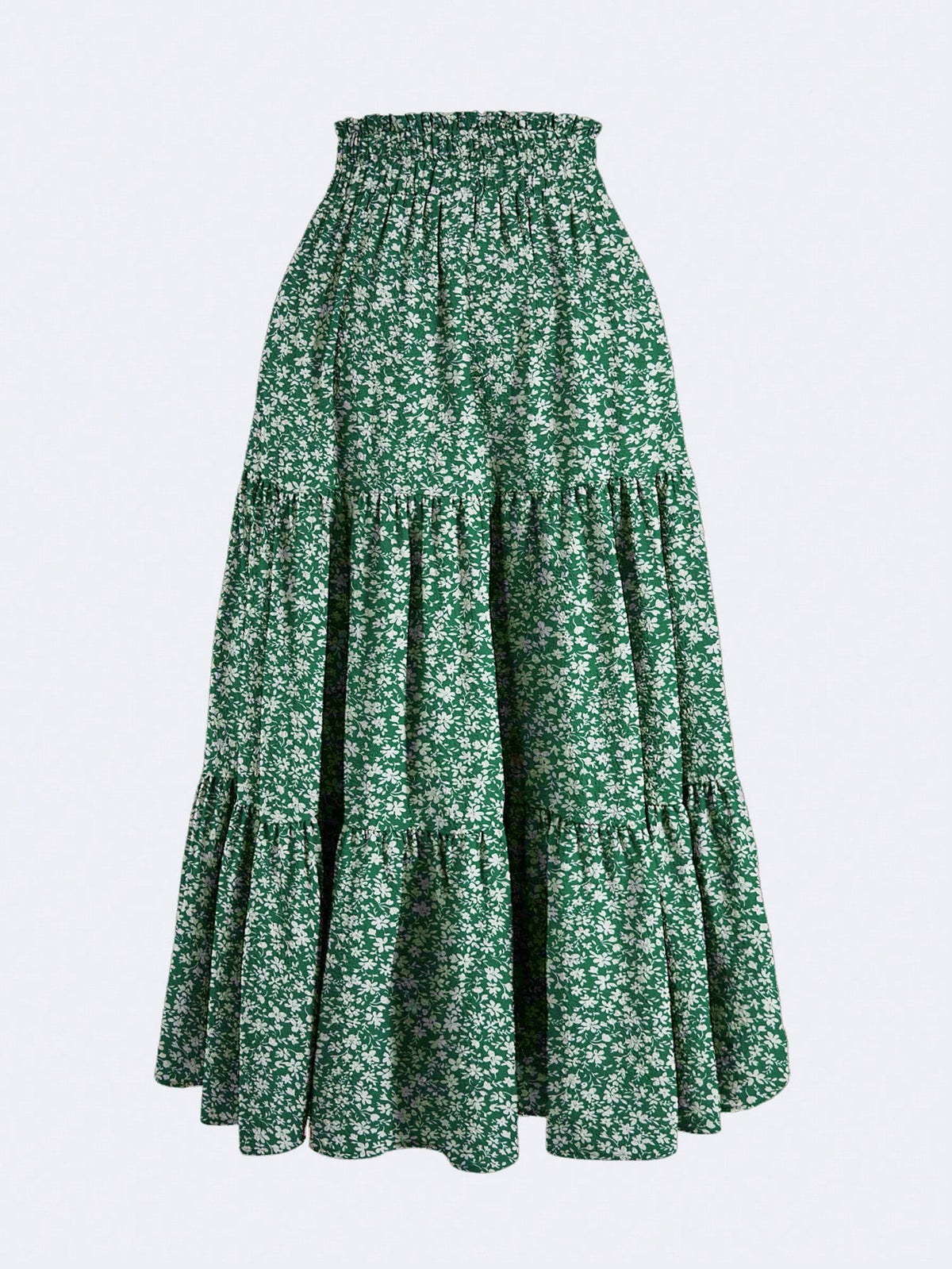 Women's Solid Color Pleated Elastic Waist Casual Skirt Spring