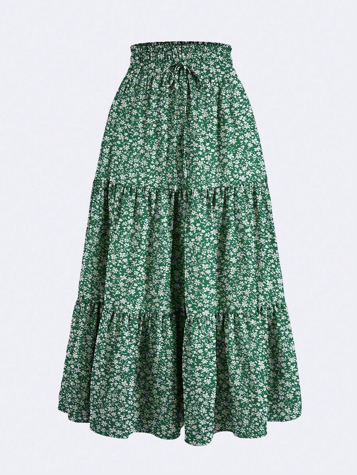 Women's Solid Color Pleated Elastic Waist Casual Skirt Spring