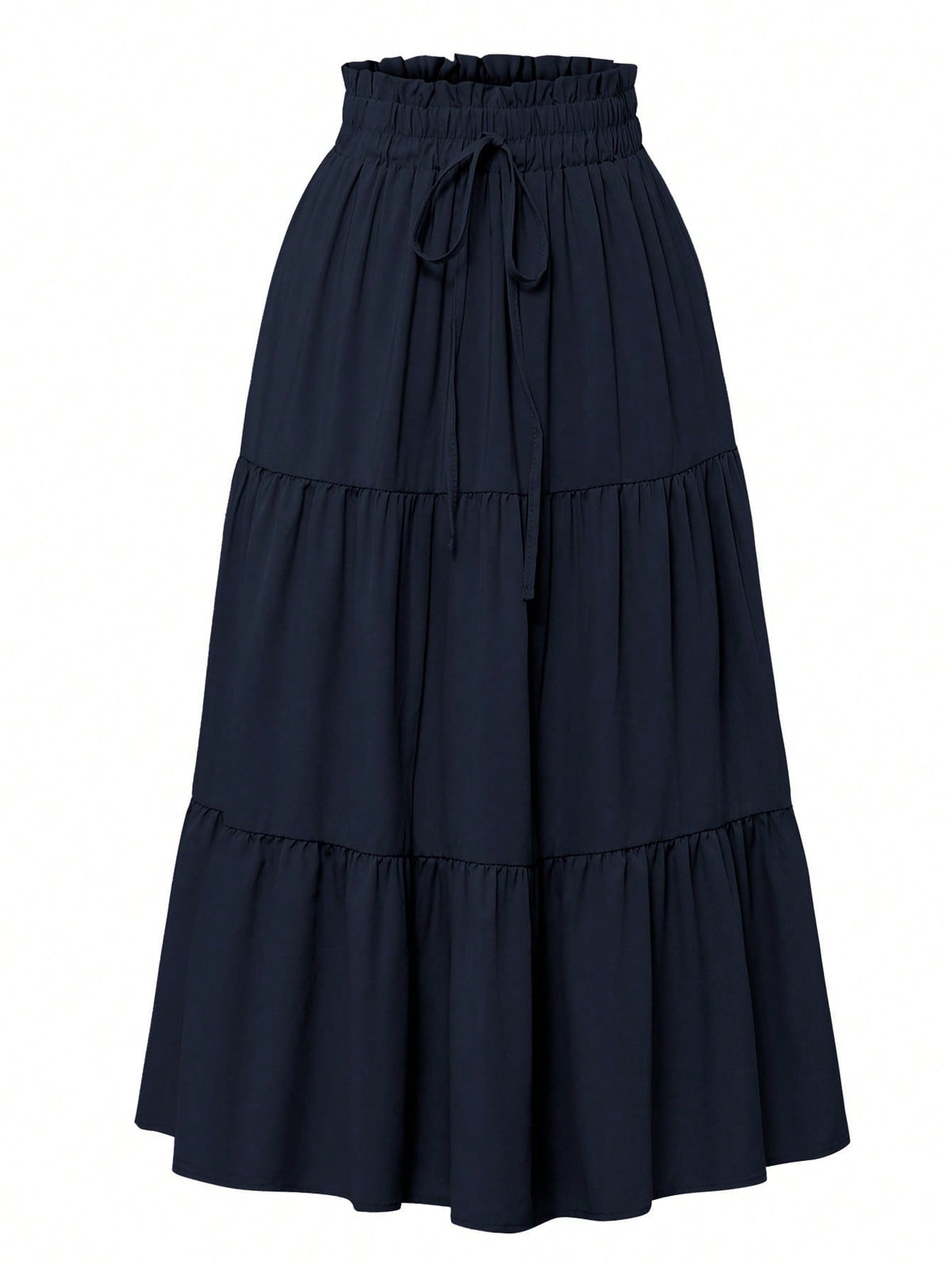 Women's Solid Color Pleated Elastic Waist Casual Skirt Spring