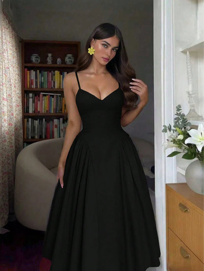 Women's Solid Color Side Splice Ruched Bust Cup Sexy Elegant Elegant Fashion Vacation Wedding Party Spaghetti Strap Dress Summer Yellow