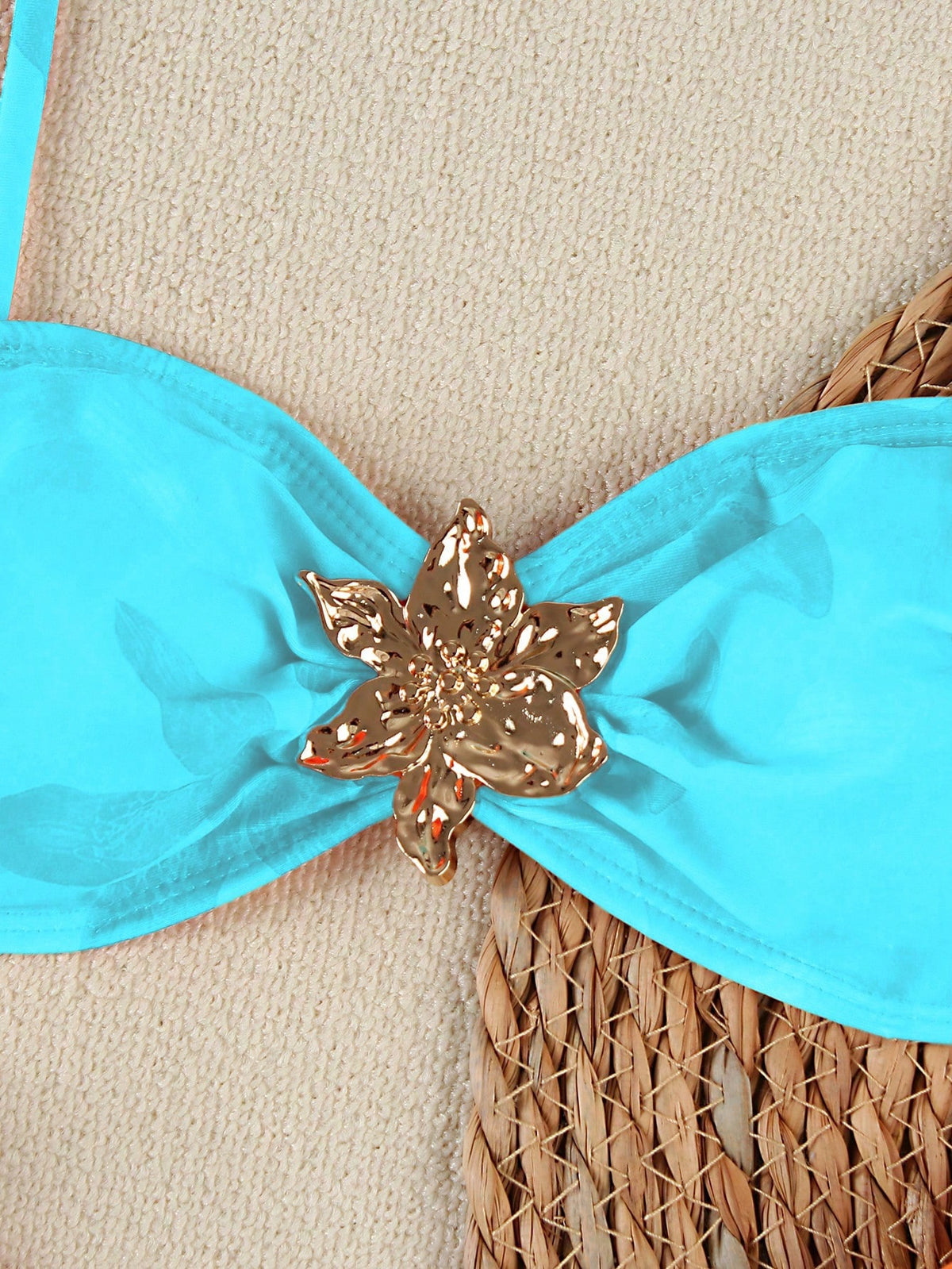 Women's Spring/Summer New Fashion Elegant Casual Sexy Beach Vacation Date Party Blue Floral Print Spaghetti Strap Bikini Set Set And Mini Skirt