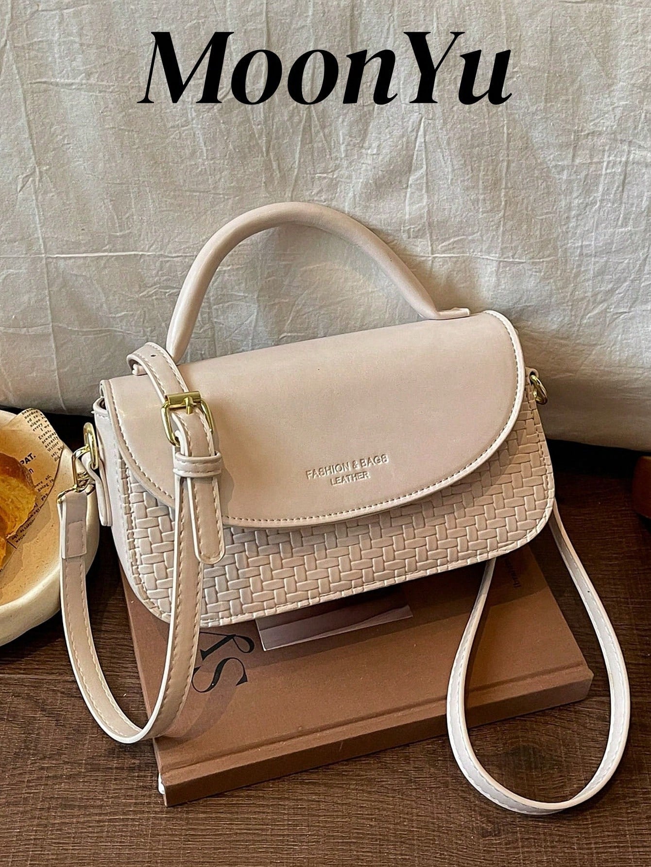 Women's Square Handbag Phone Bag Fashion Patchwork Elegant Minimalist Crossbody Shoulder Bag White