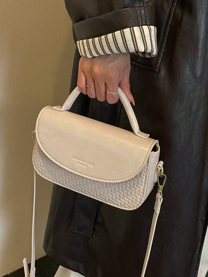 Women's Square Handbag Phone Bag Fashion Patchwork Elegant Minimalist Crossbody Shoulder Bag White