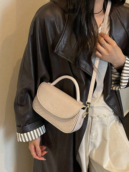 Women's Square Handbag Phone Bag Fashion Patchwork Elegant Minimalist Crossbody Shoulder Bag White