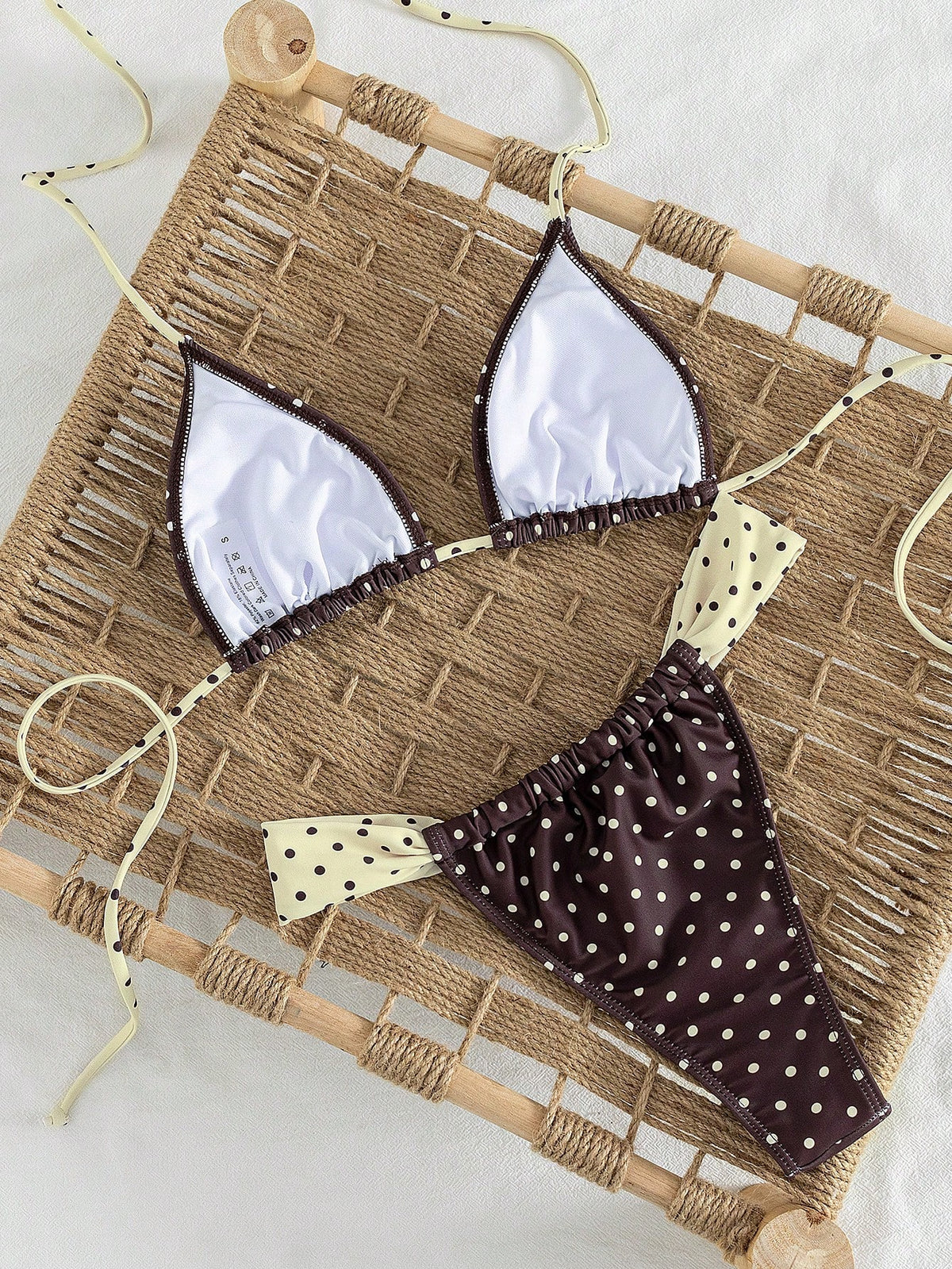 Women's Striped Print Halter Tie Two Pieces Swimsuit, Sexy Fashion Minimalist, Suitable For Young Girls, Beach Vacation, Travel And Dating Summer