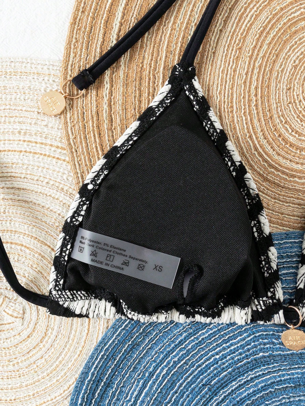 Women's Summer Beach Striped Tie-Front Bikini Top, European And American Popular Swimwear Vacation