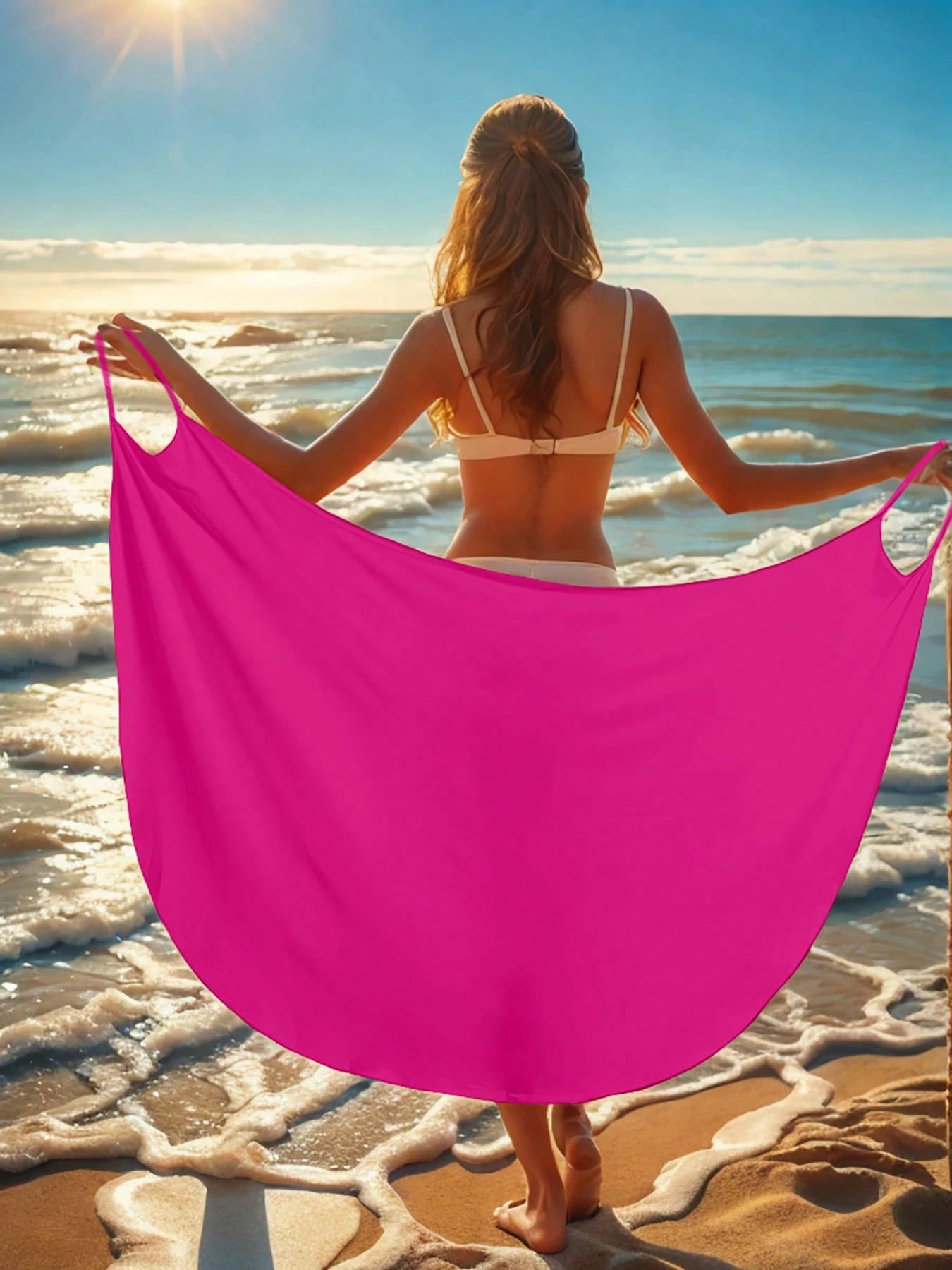 Women's Summer Beach Vacation Casual Sarong Spaghetti Strap Dress, New Sexy Wrap Dress For Women