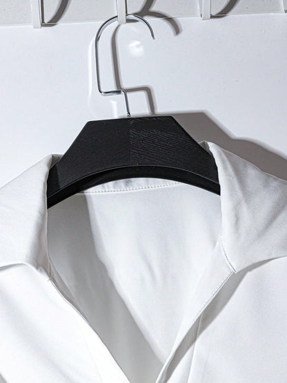 Women's White Long Sleeve Cinched Waist Scarf Blouse, Elegant For Commuting And Outings, Spring/Summer