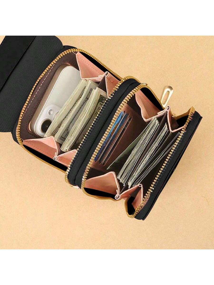 Women Touch Screen Wallet Phone Bag Mini Crossbody Bag Multi-Functional Fashionable Card Holder Vertical Wallet With Phone Pocket For Women Wallet Purse Wallet