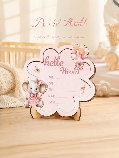 Wooden Baby Birth Announcement Sign Hello World Newborn Birth Announcement Board Baby Name Birth Announcement Sign Newborn Welcome Sign For Hospital Use