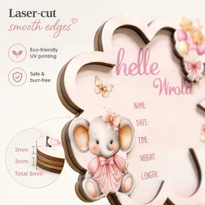 Wooden Baby Birth Announcement Sign Hello World Newborn Birth Announcement Board Baby Name Birth Announcement Sign Newborn Welcome Sign For Hospital Use