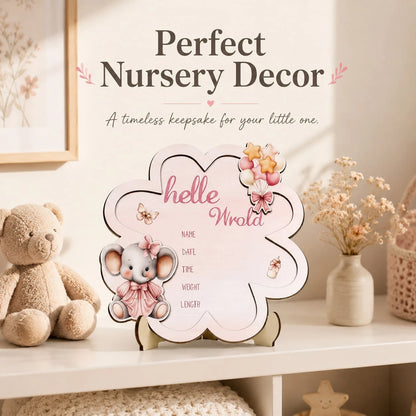 Wooden Baby Birth Announcement Sign Hello World Newborn Birth Announcement Board Baby Name Birth Announcement Sign Newborn Welcome Sign For Hospital Use