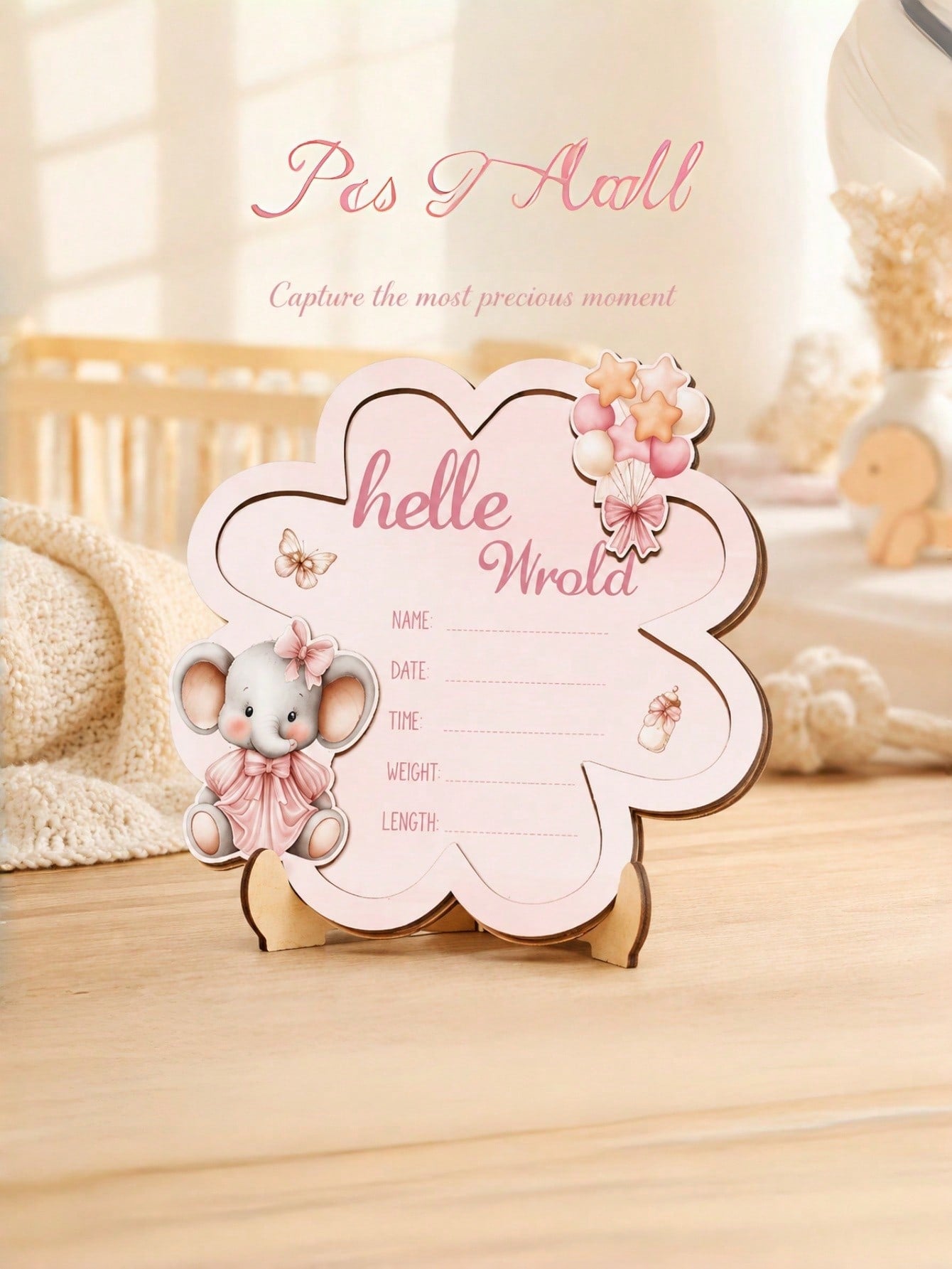 Wooden Baby Birth Announcement Sign Hello World Newborn Birth Announcement Board Baby Name Birth Announcement Sign Newborn Welcome Sign For Hospital Use
