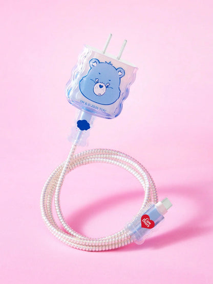X Care Bears Gradient Blue Charging Head Protective Case (Without Data Cable), Suitable For IPhone Charger