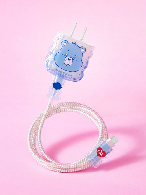 X Care Bears Gradient Blue Charging Head Protective Case (Without Data Cable), Suitable For IPhone Charger