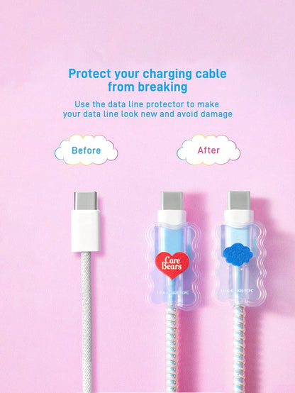 X Care Bears Gradient Blue Charging Head Protective Case (Without Data Cable), Suitable For IPhone Charger