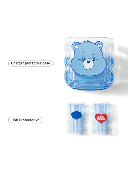 X Care Bears Gradient Blue Charging Head Protective Case (Without Data Cable), Suitable For IPhone Charger