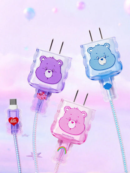 X Care Bears Gradient Blue Charging Head Protective Case (Without Data Cable), Suitable For IPhone Charger