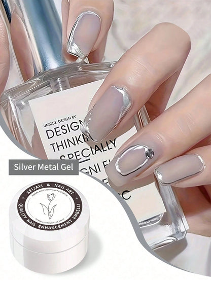XEIJAYI 2pcs Metal Painting Gel Nail Polish, Creative Elastic Metal Painting Gel With Mirror Effect, Suitable For Painting, Relief, UV Gel Sculpture Design, Nail Art DIY