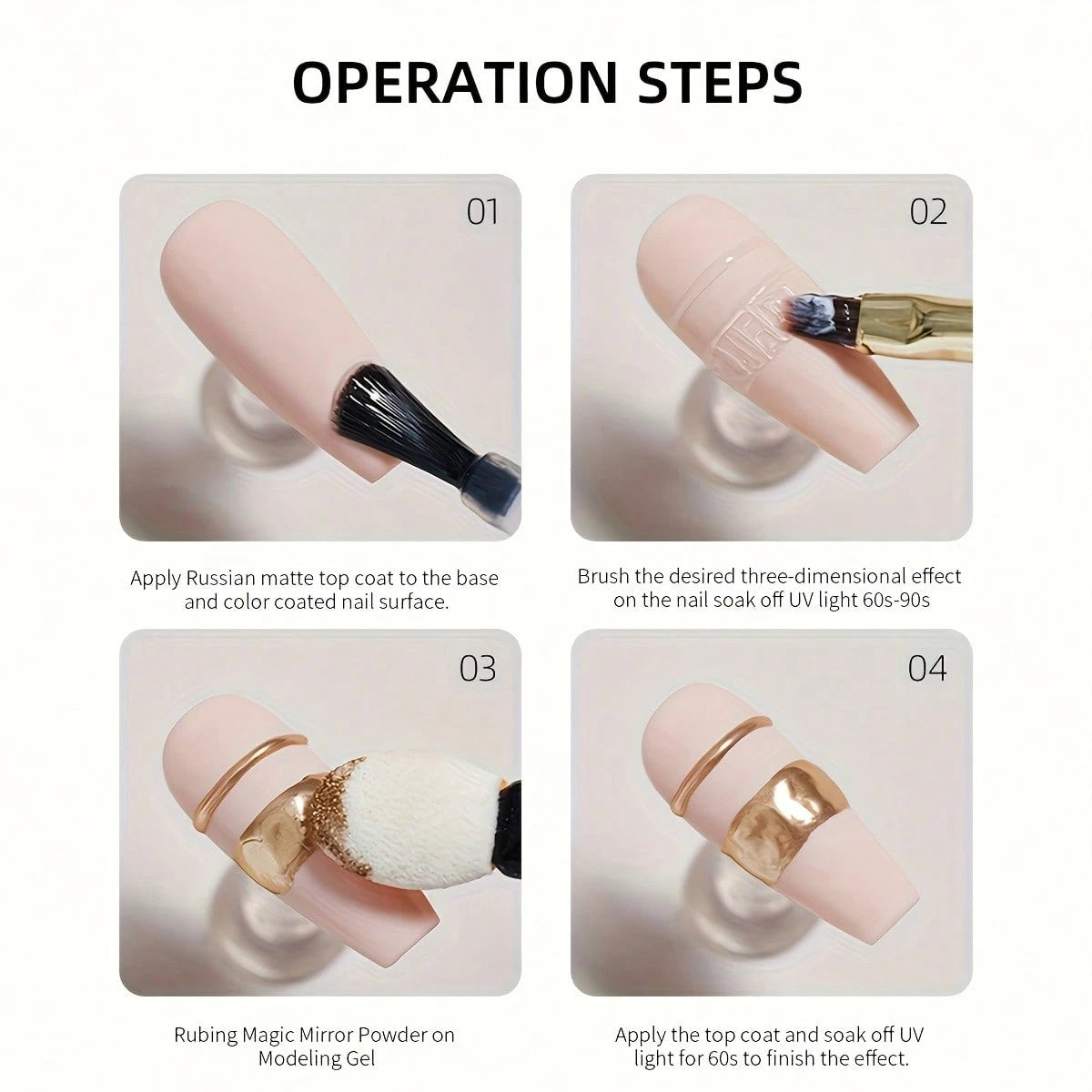 XEIJAYI 4Pcs 15Ml Russian Matte Rubber Topcoat Gel Polishing Seal UV Neon Art Design Matte Primer Popular