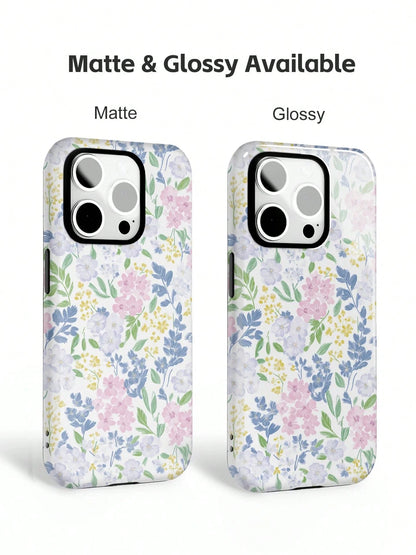 xercxerc Flower Print 2-In-1 PC Hard Shell Outer TPU Soft Shell Inner Large Window For IPhone 11 12 13 14 15 16 17 Pro ProMax Air