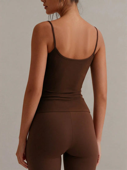 XLLAIS Sexy Backless Women's Camisole, Elastic Casual Spaghetti Strap Tank Top Summer