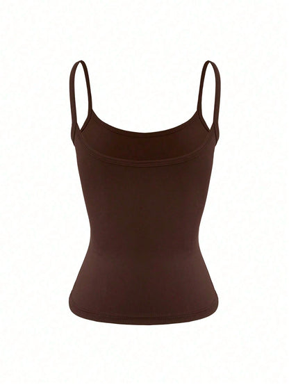 XLLAIS Sexy Backless Women's Camisole, Elastic Casual Spaghetti Strap Tank Top Summer