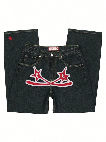 Y2K Jeans Men Hip Hop Gothic Street New Rock Clothing Jeans Women Pants Harajuku Casual Black Denim Trousers Streetwear