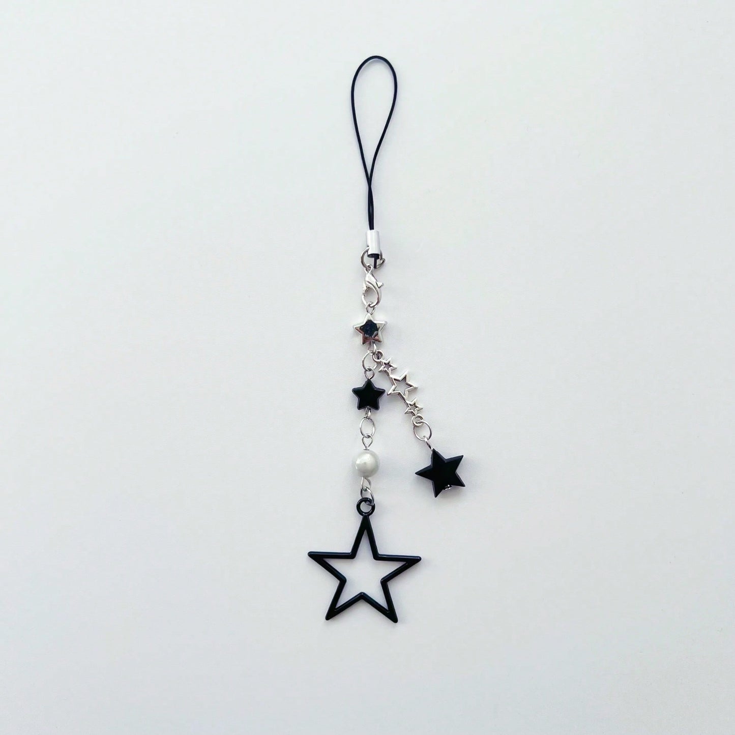 Y2K Style Beaded Five-Pointed Star Black Star Sweet & Cool Millennium Pop Girl's Lanyard, Phone Strap, Bag Charm, Versatile Accessory