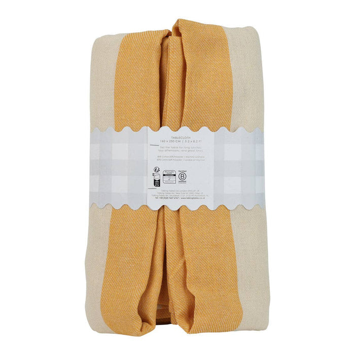 Yellow Stripe Cotton XL Tablecloth - 63 × 98 in | Spring |