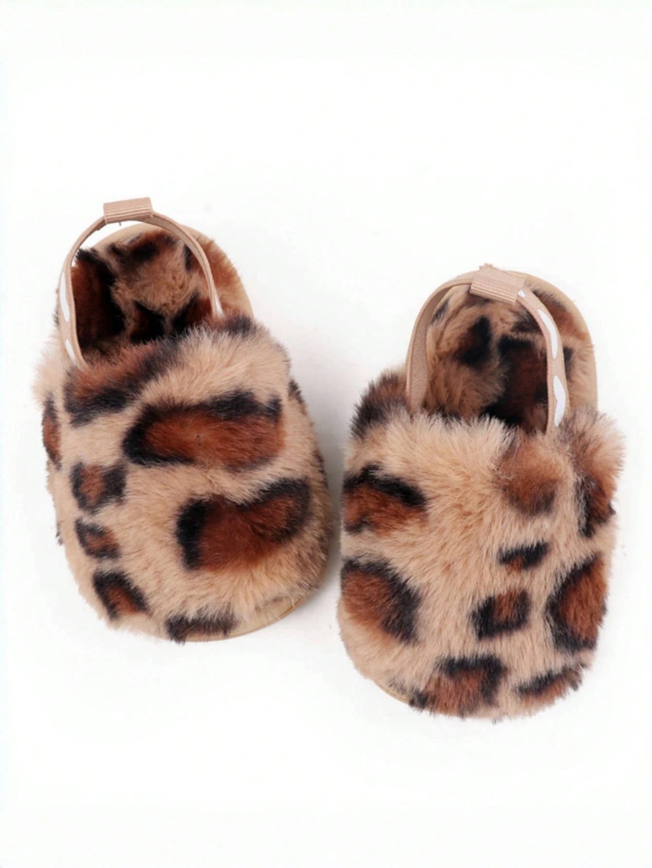 Yibubu Brown Infant Shoes, Leopard Print Infant Girl Slippers, Warm And Comfortable Infant Girl Sandals, Non-Slip Rubber Sole Infant Walking Shoes, Newborn Indoor Slippers