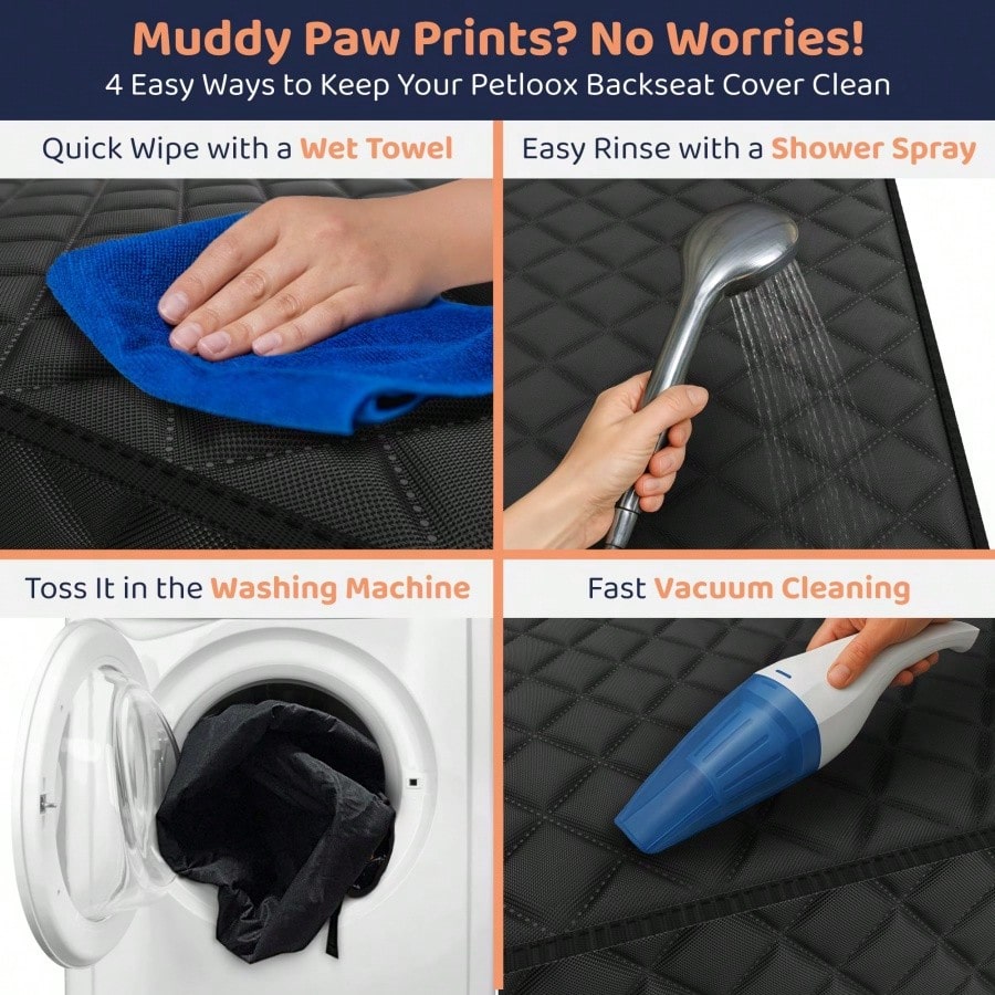 YVDKL Pet Car Rear Seat Cover, Waterproof Hammock Style Design, Suitable For Cars, SUVs, And Trucks, Anti Slip Rear Seat Cover, Heavy-Duty Pet Hammock Style Seat Protection Pad, Easy To Install And Cl