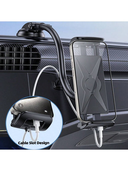 YWOR Car Dash Tablet Holder Mount, Rotatable Dashboard Phone Stand With Strong Sticky Gel Suction Cup, Waterproof ABS Material For 4-13" Devices