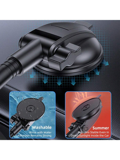 YWOR Car Dash Tablet Holder Mount, Rotatable Dashboard Phone Stand With Strong Sticky Gel Suction Cup, Waterproof ABS Material For 4-13" Devices