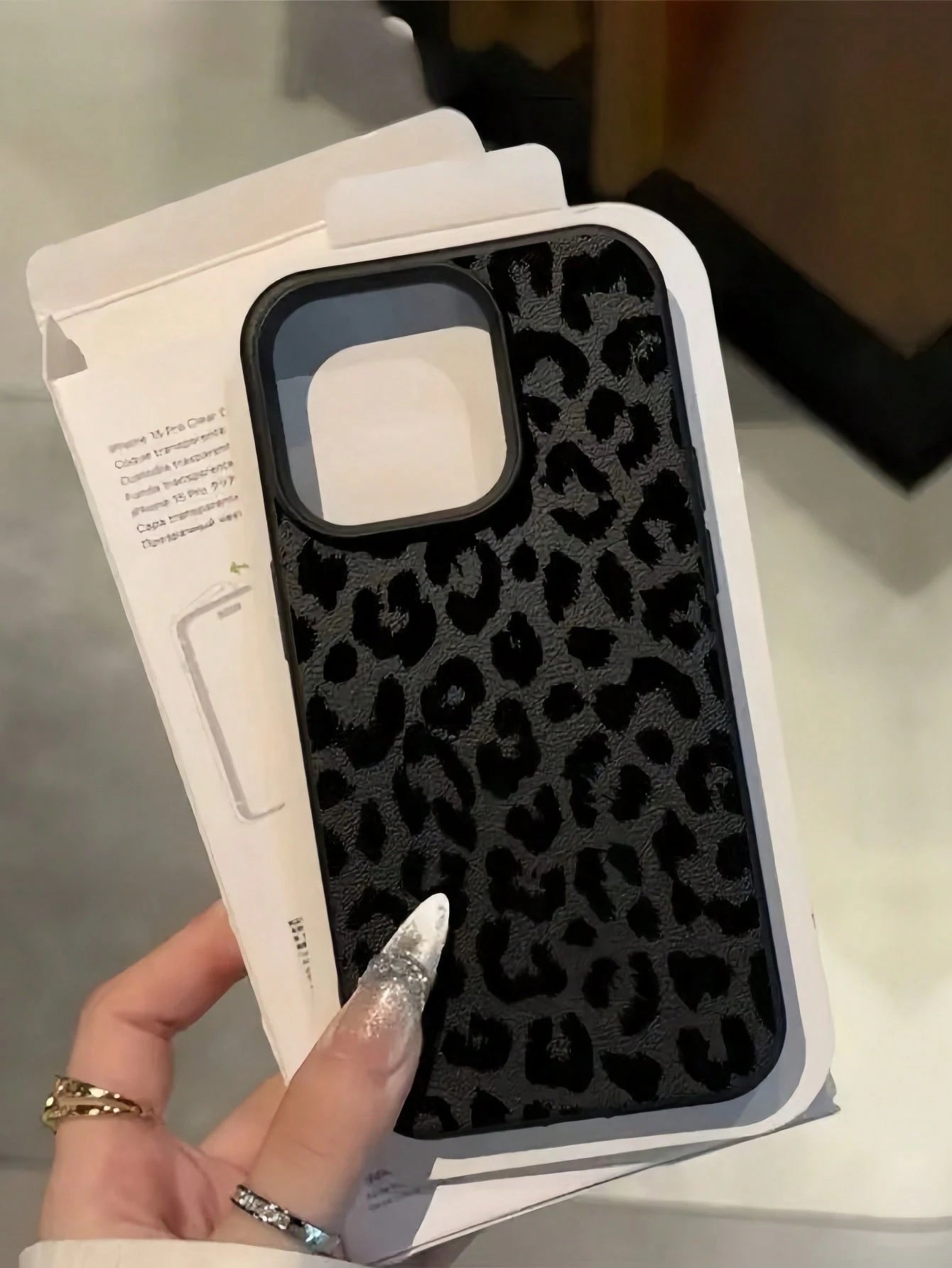 Zazumi 1pc Black Leopard Print Full Coverage Phone Case Compatible With IPhone 16/15 Pro Max/15 Pro/15/14/13/12/11, IPhone 13 Pro/14 Pro Max, Series
