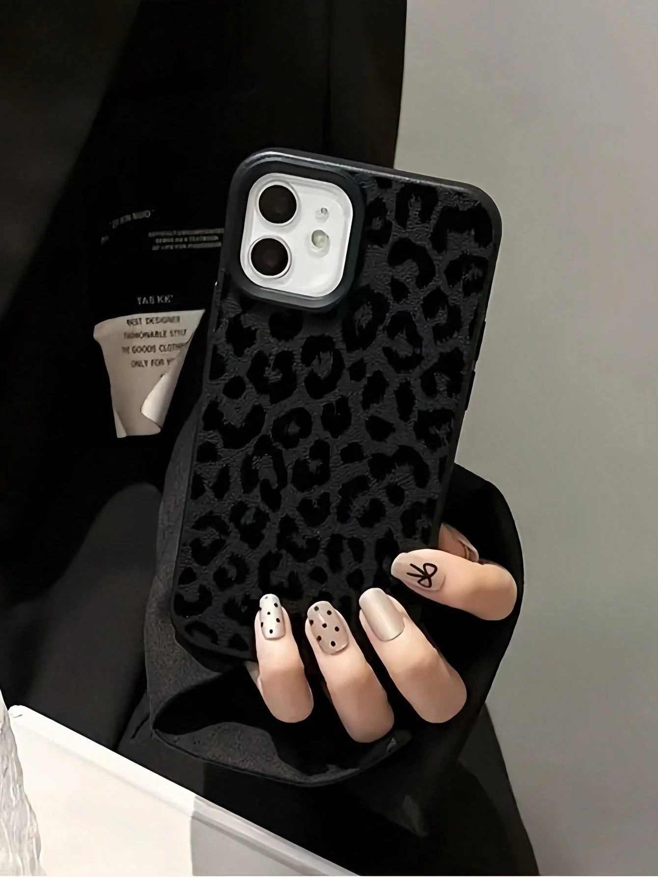 Zazumi 1pc Black Leopard Print Full Coverage Phone Case Compatible With IPhone 16/15 Pro Max/15 Pro/15/14/13/12/11, IPhone 13 Pro/14 Pro Max, Series