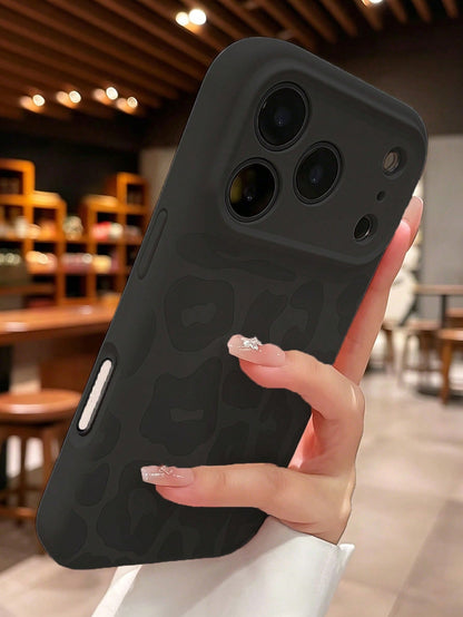 Zazumi 1pc Black Leopard Print Full Coverage Phone Case Compatible With IPhone 16/15 Pro Max/15 Pro/15/14/13/12/11, IPhone 13 Pro/14 Pro Max, Series