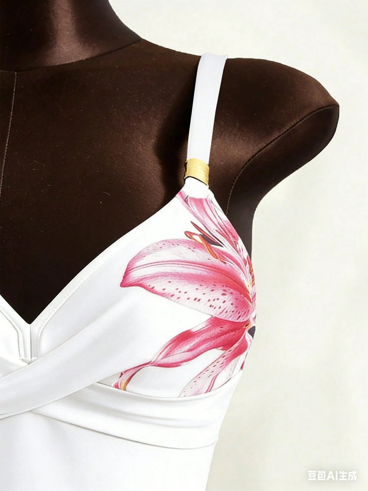 Zestiva Hot Selling Spring/Summer Beach Vacation Adjustable Strap Metal Accessory Floral Print Swimsuit 2 Pieces Set (Strap + Triangle Bottoms)