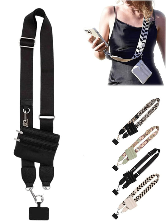 Zipper Pocket Phone Lanyard, Anti-Drop Phone Case, With Zipper Lanyard, Card Slots, Adjustable Crossbody Phone Lanyard, Crossbody Phone Lanyard, Can Be Worn On Shoulder Or Wrist. Gift For Mother, Fami