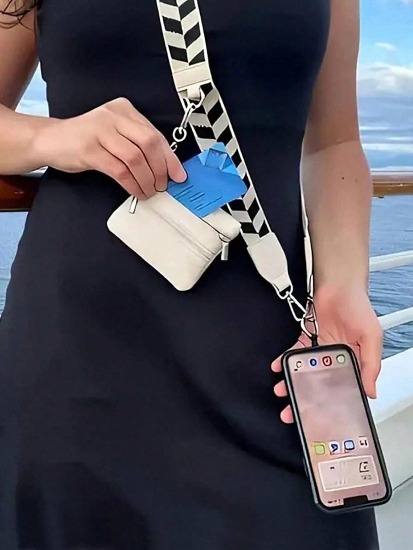 Zipper Pocket Phone Lanyard, Anti-Drop Phone Case, With Zipper Lanyard, Card Slots, Adjustable Crossbody Phone Lanyard, Crossbody Phone Lanyard, Can Be Worn On Shoulder Or Wrist. Gift For Mother, Fami