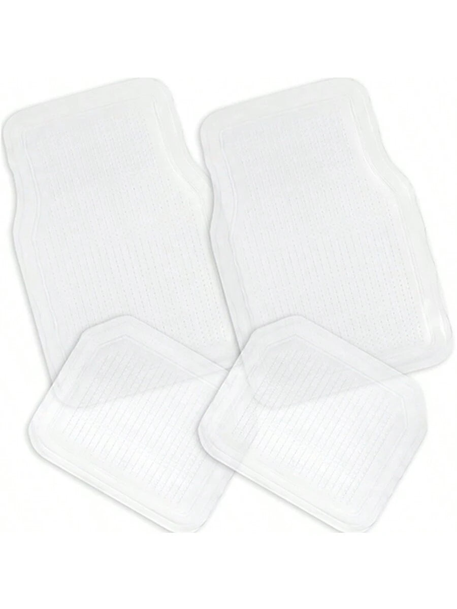 Zone Tech All Weather Full Rubber Clear Car Interior Floor Mats – 4-Piece Set Clear Heavy Duty Car Interior Floor Mats