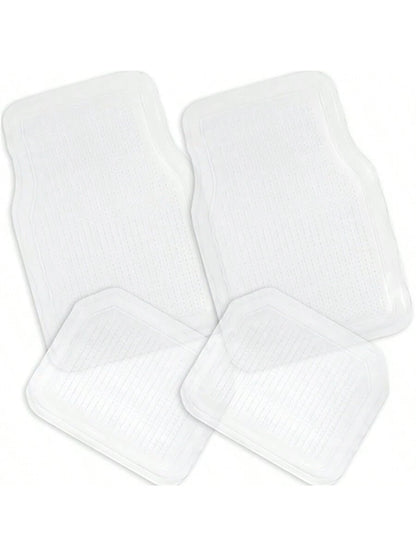 Zone Tech All Weather Full Rubber Clear Car Interior Floor Mats – 4-Piece Set Clear Heavy Duty Car Interior Floor Mats