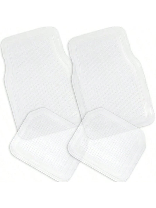 Zone Tech All Weather Full Rubber Clear Car Interior Floor Mats – 4-Piece Set Clear Heavy Duty Car Interior Floor Mats